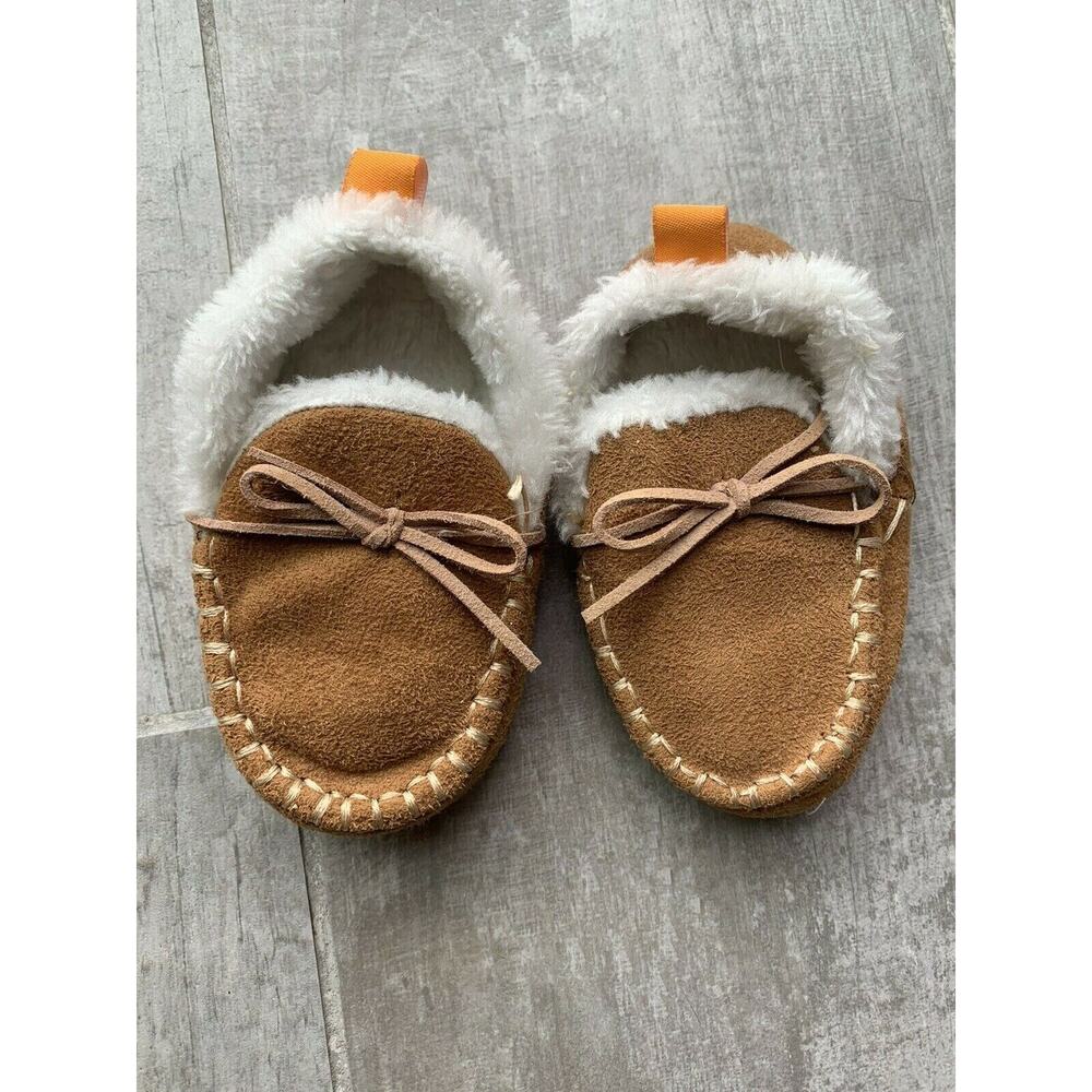 SKIDDERS Faux Leather Suede Moccasins 12 Months Baby Infant Shoes Rubber Sole